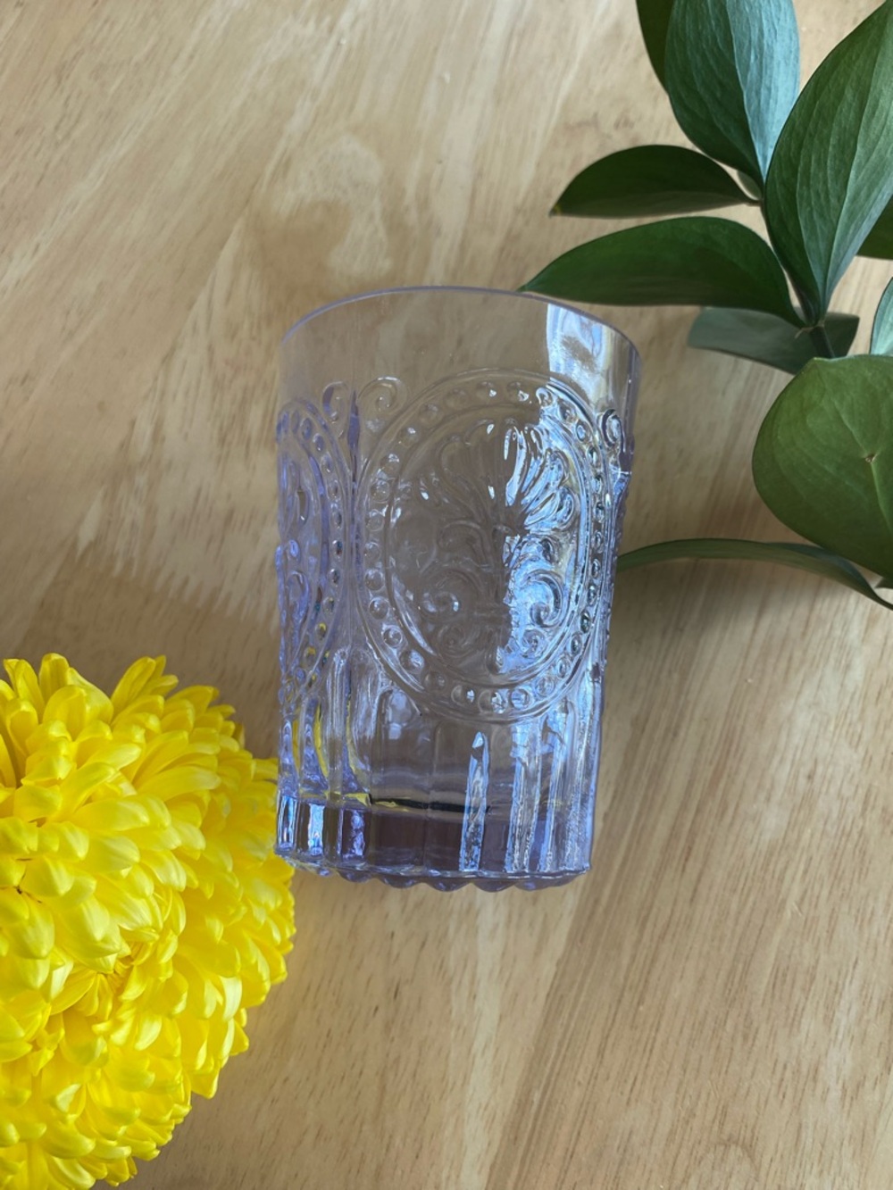 Anthropologie fleur de lis glass / tumbler